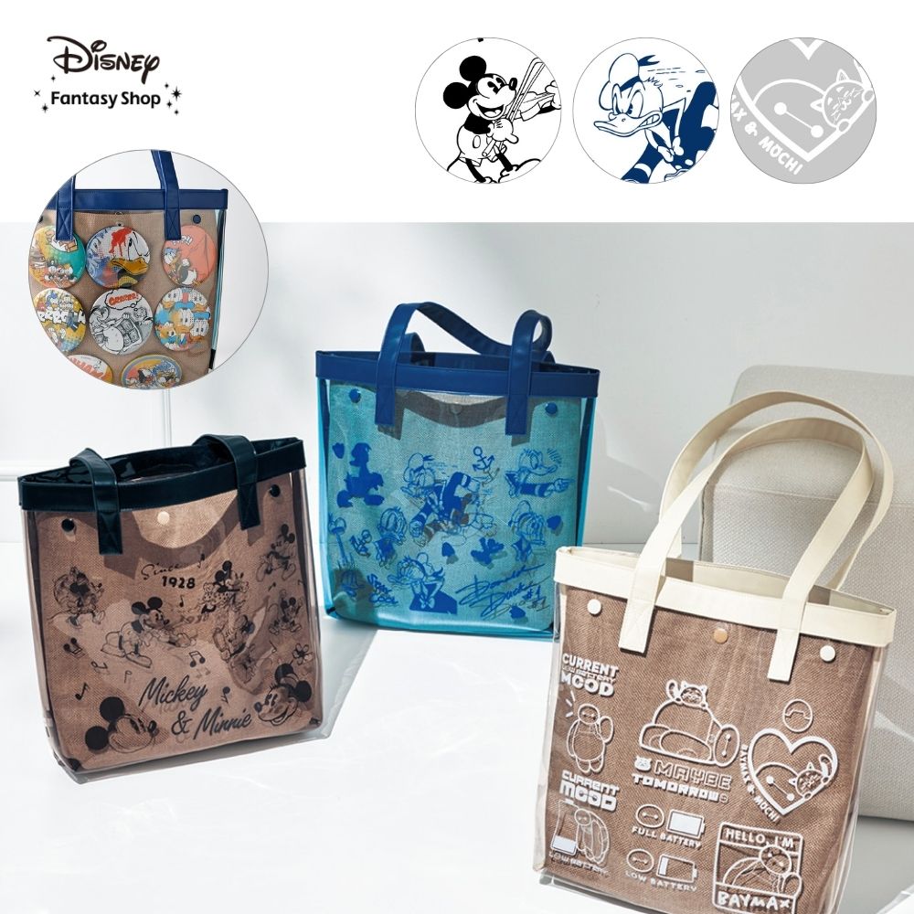 【ディズニー/Disney】グッズが付けられるクリアトートバッグ(選べるキャラクター)