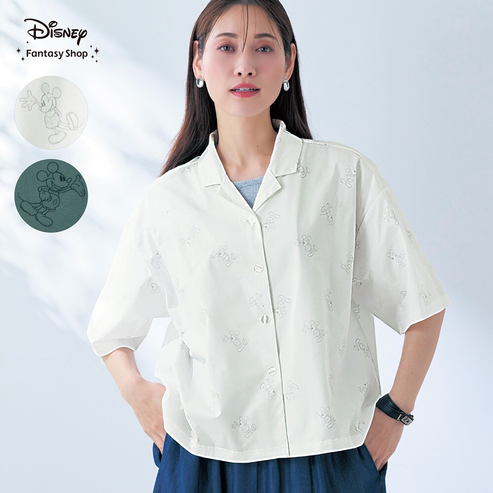 【ディズニー/Disney】夏にうれしい機能いっぱいストレッチシャツ「ミッキーマウス」
