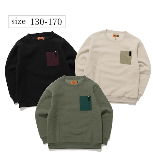 裏起毛かるポカポケクルー【子供服・ジュニア】