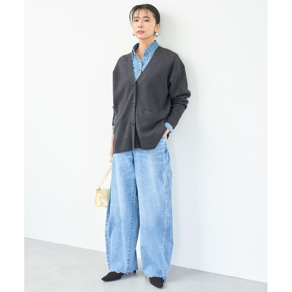 新品未使用◎UNFILO クロップドデニムシャツ ミッドブルー Sサイズ 新品未使用◎UNFILO クロップドデニムシャツ ミッドブルー S