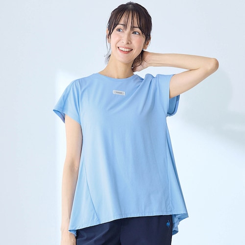 接触冷感フレンチスリーブフレアシャツ