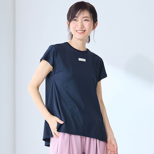 接触冷感フレンチスリーブフレアシャツ