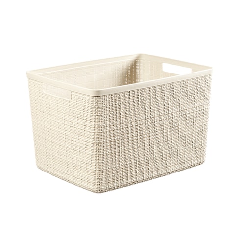 「本や資料が、きっちり入る」インテリアになる収納バスケット（ラージ）