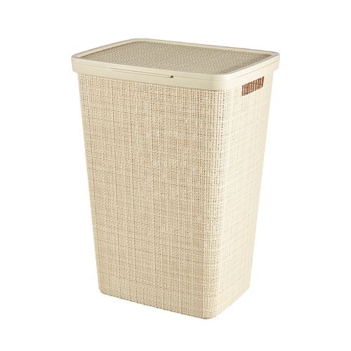 「洗濯物が、すっぽり収まる」インテリアになるふた付きバスケット