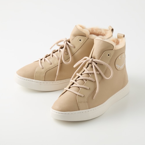 本革やわらかムートンハイカットスニーカー