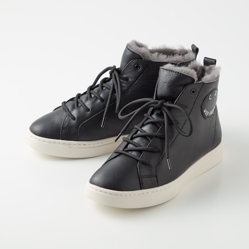 本革やわらかムートンハイカットスニーカー