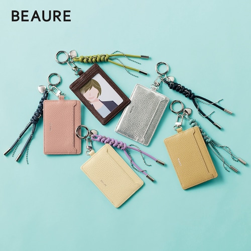 本革パスケース付きバッグチャーム