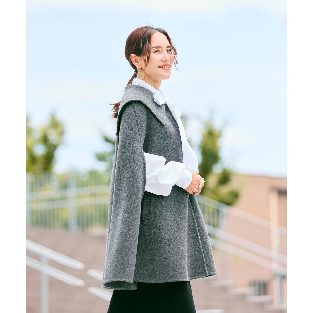 セーラーカラーダブルフェイスケープコート　#newans 新品✨ セーラーカラーダブルフェイスケープコート / #Newans | ファッション