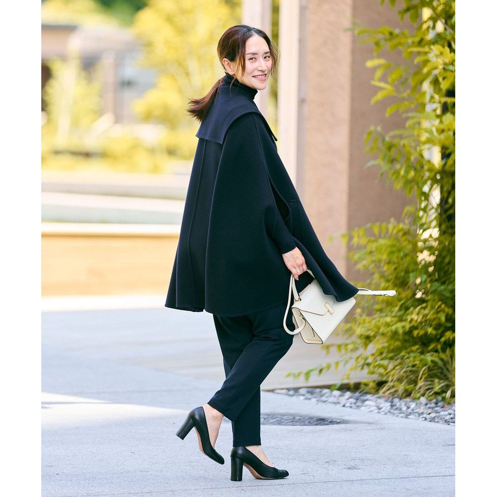 Newans／ハッシュニュアンス】セーラーカラーダブルフェイスケープ