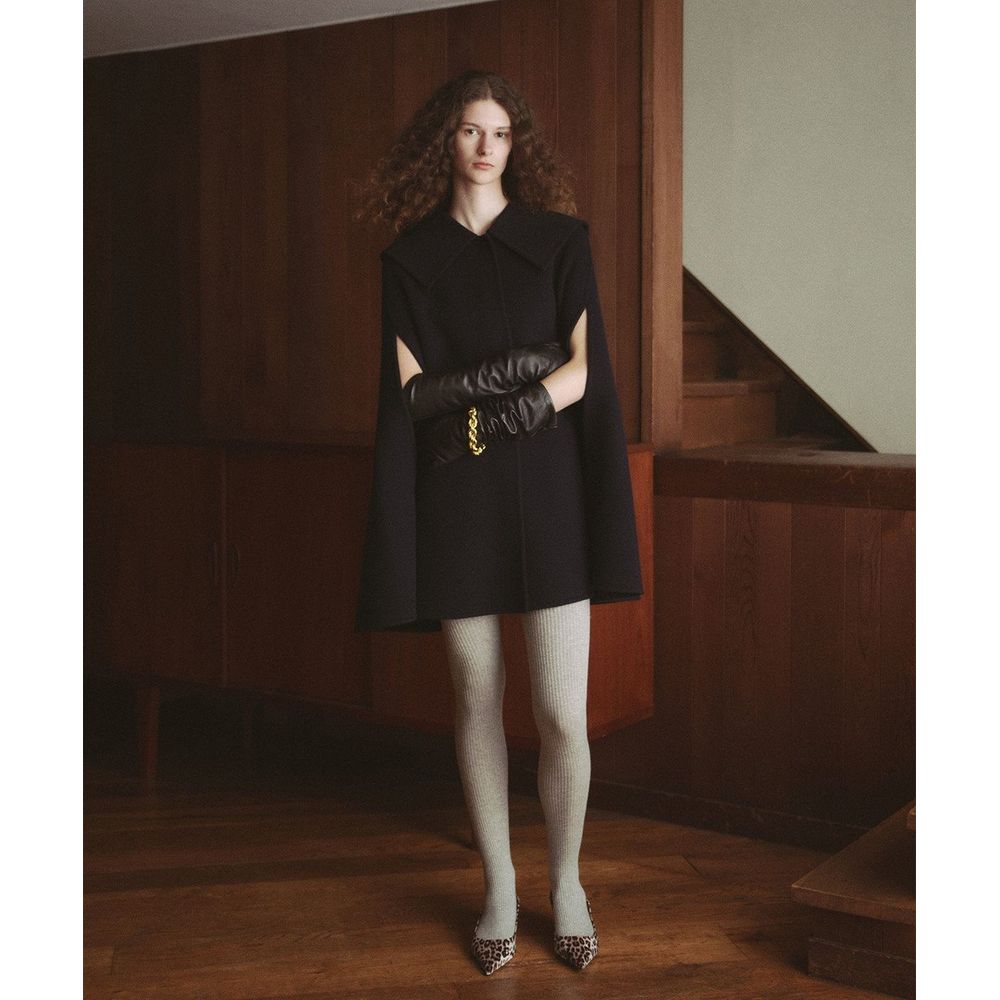 Newans／ハッシュニュアンス】セーラーカラーダブルフェイスケープ