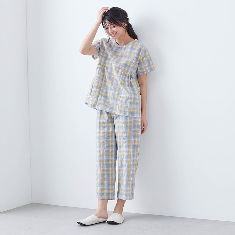 イエローライトブルーチェック