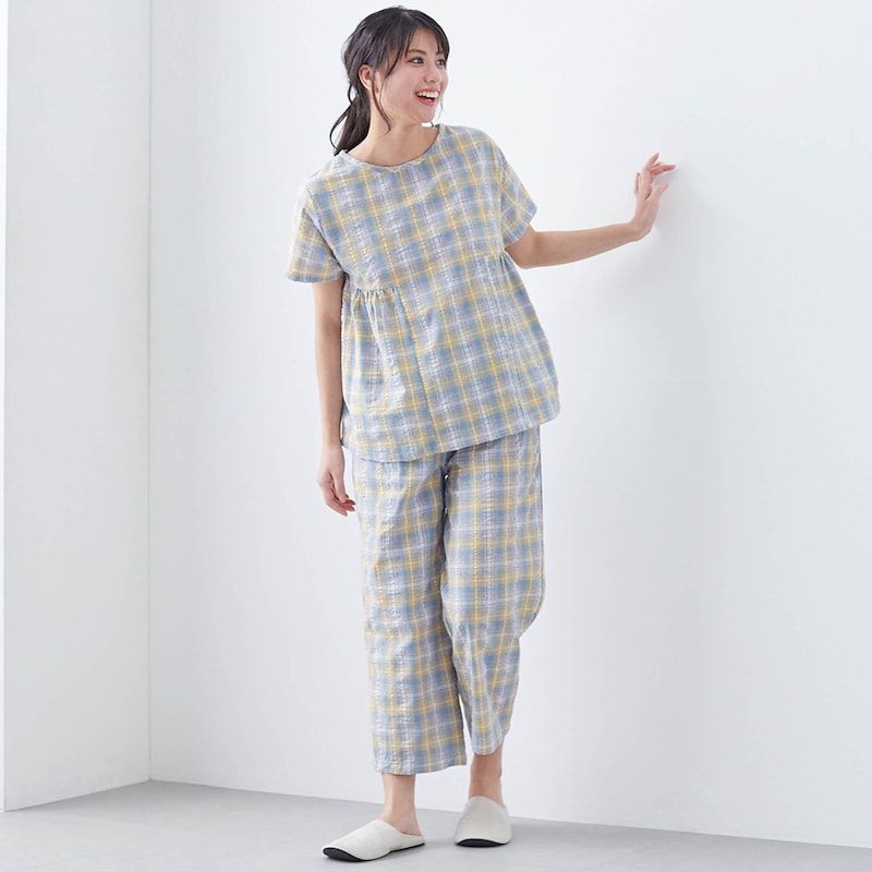 イエローライトブルーチェック