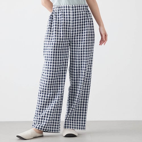 軽くて涼しい綿混サッカーゆるここパンツ（丈が選べる）