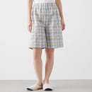 イエローライトブルーチェック（ハーフ丈）