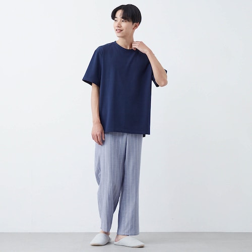 綿混半袖＆ダブルガーゼパンツパジャマメンズ