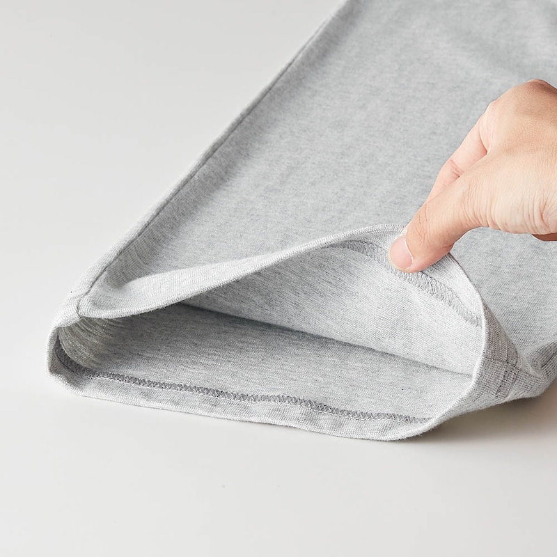 身生地は暑いも快適な吸湿性、通気性にすぐれた綿100％スラブ天竺