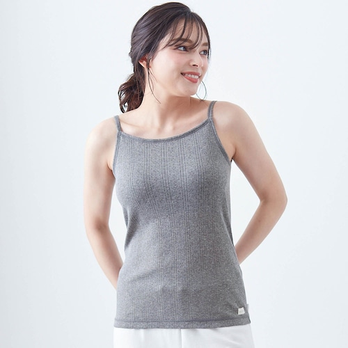 敏感肌さんのための涼し気コットンブラキャミソール（背中フリー）