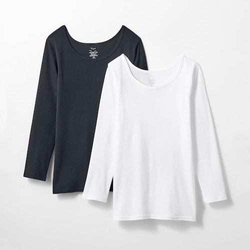 【2枚組】毎日つけたくなるコットン九分袖インナー