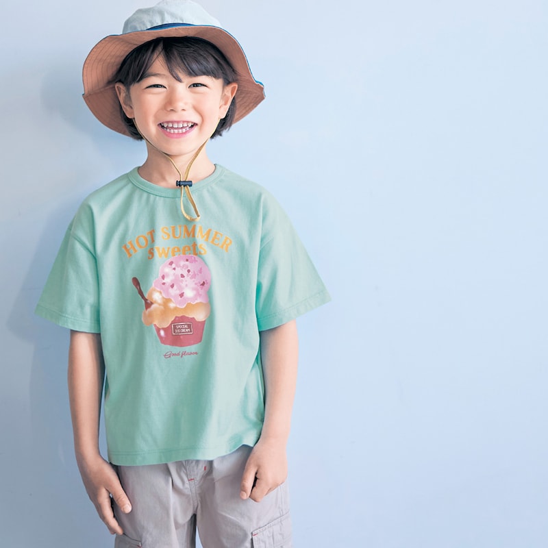 アクアグリーン／モデル身長112.5cm・サイズ110