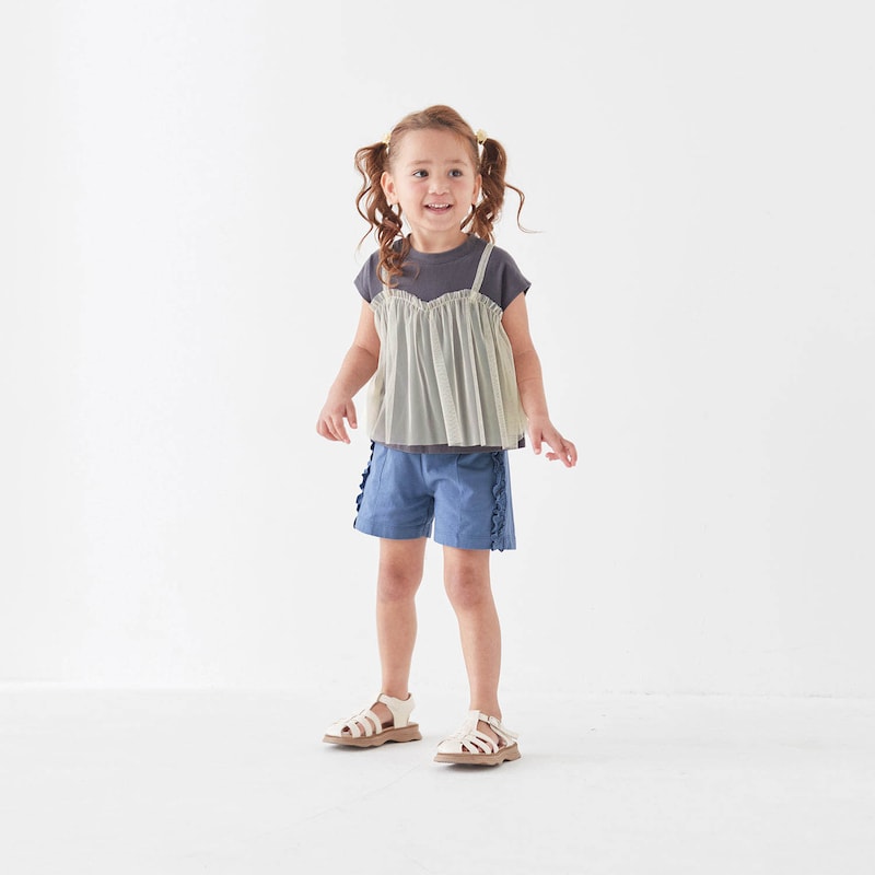 チャコール×ホワイトレモン／モデル身長105cm・サイズ110