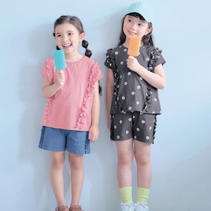 左)ピンク／107cm・110、右)チャコールフラワー／114cm・110