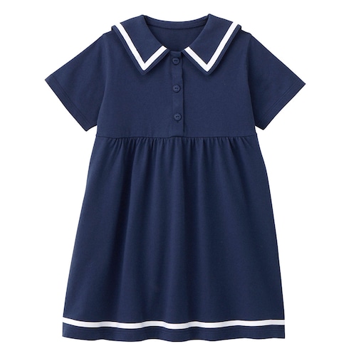 セーラーカラーマリンワンピース 【子供服 半袖】
