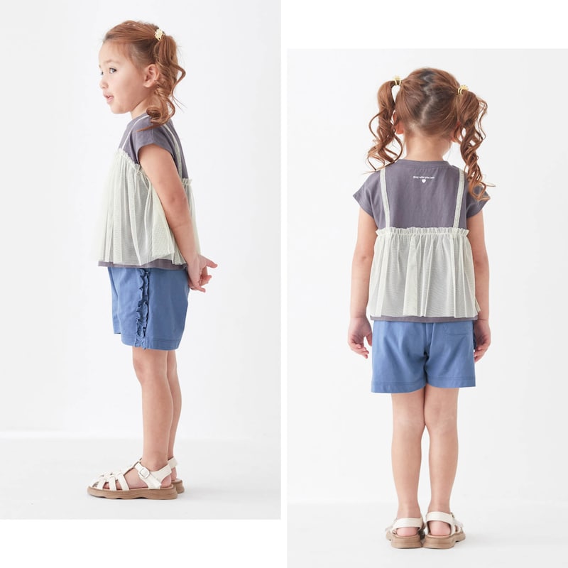 グレイッシュブルー／モデル身長105cm・110サイズ着用