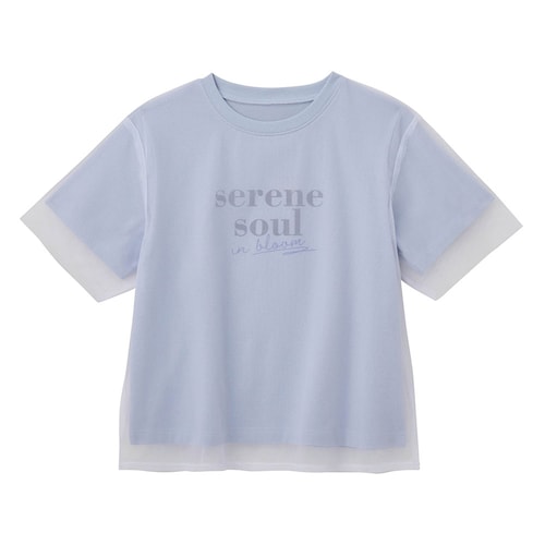 チュールレイヤード風ロゴ半袖Ｔシャツ 【子供服】