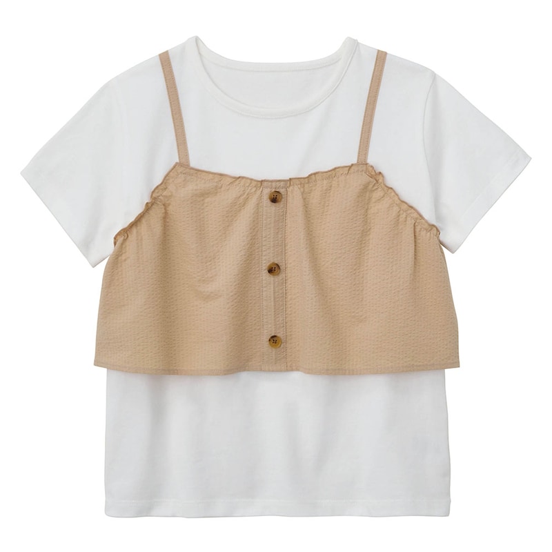 ベージュ×オフホワイト