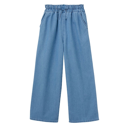 ウエストリボンライトオンスデニムイージーパンツ 【子供ズボン】