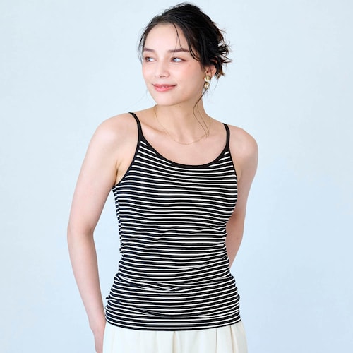 【カラー限定特価】大人のためのしめつけない綿混ブラキャミソール