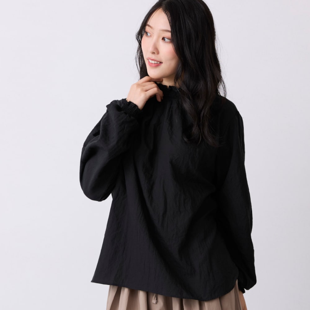 レース使いシャーリングブラウス(エムドットエヌ/m.n)｜通販の