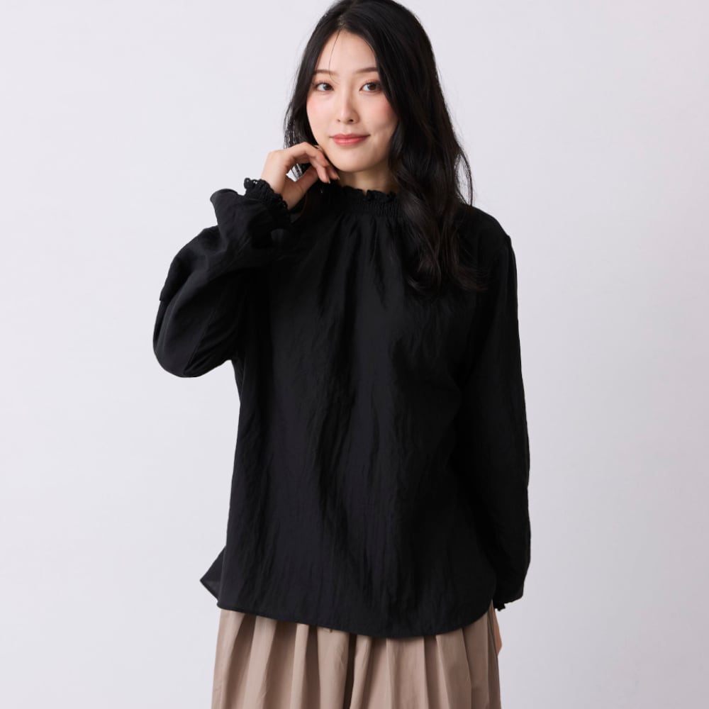 レース使いシャーリングブラウス(エムドットエヌ/m.n)｜通販の