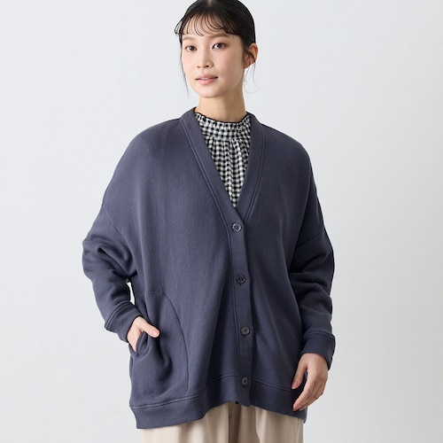 綿裏毛ゆったりシルエットのカーディガン