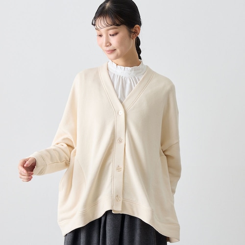 綿裏毛ゆったりシルエットのカーディガン