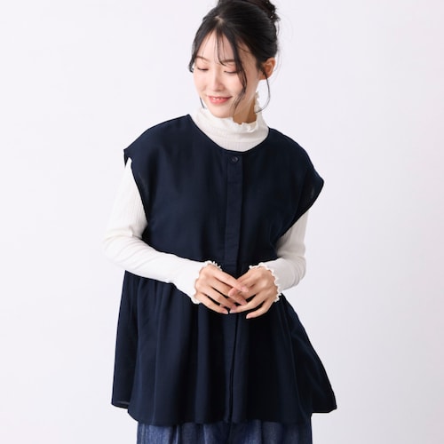 ゆったりノースリーブ前開きブラウス