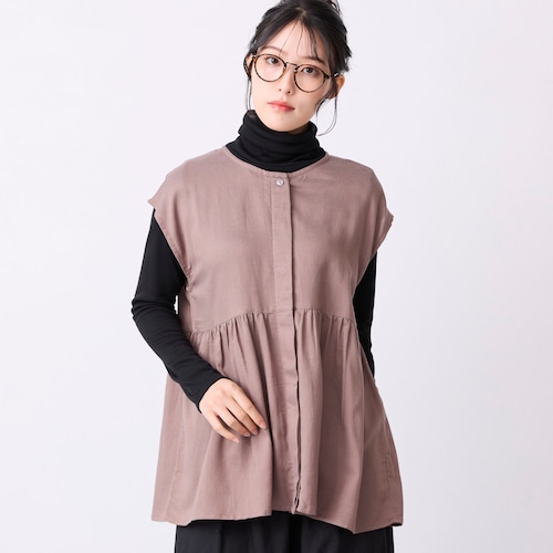 ゆったりノースリーブ前開きブラウス