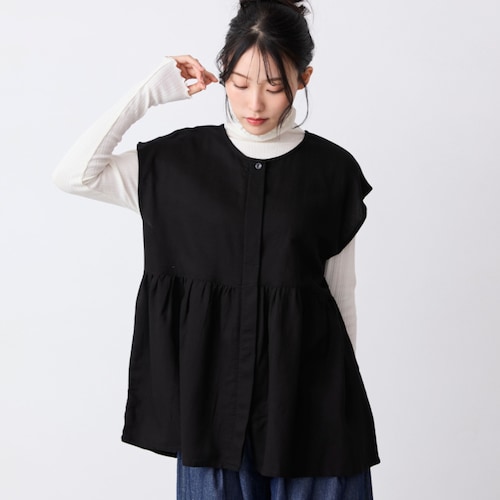 ゆったりノースリーブ前開きブラウス