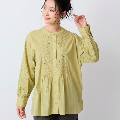 シフリー刺繍前開きブラウス