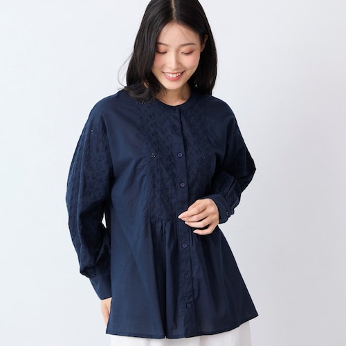 シフリー刺繍前開きブラウス