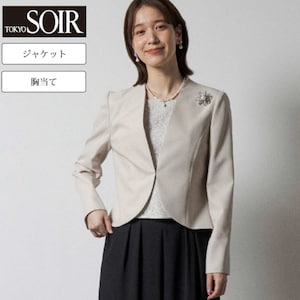 【東京ソワール/TOKYO SOIR】洗えるレース胸当て付きセレモニージャケット