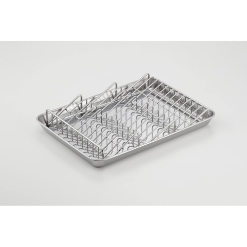 斜めに置けるから油切りしやすい ステンレス製波型バット