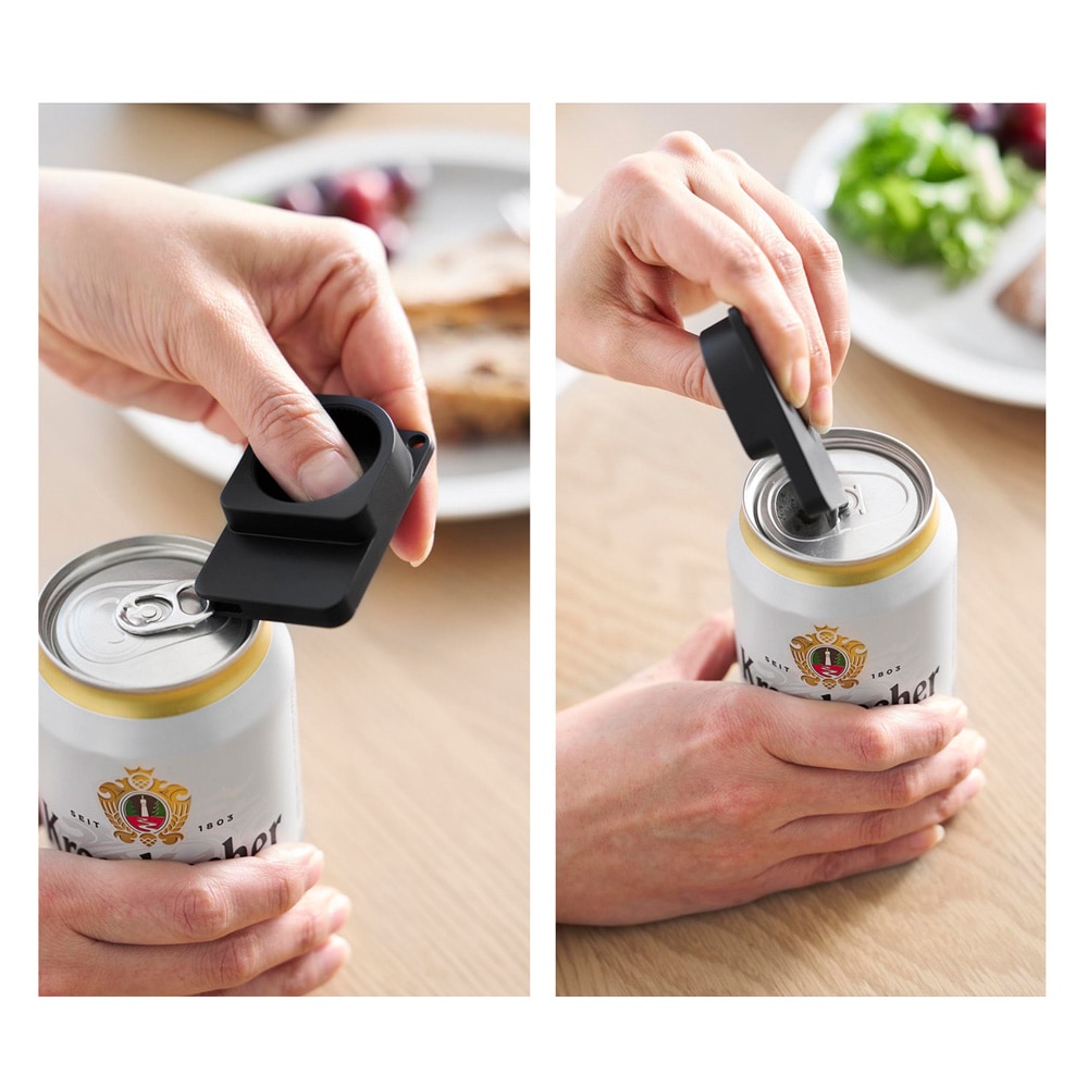 缶のプルタブは奥まで差し込んで上げるだけ！少しの力で簡単に開けられます