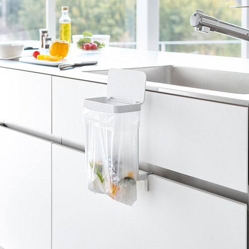 キッチンシンク下収納扉ポリ袋ホルダー