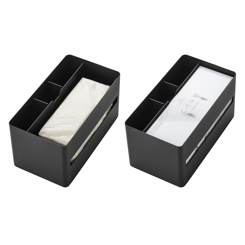 厚型のテッシュケースやソフトパックテッシュも収納可能