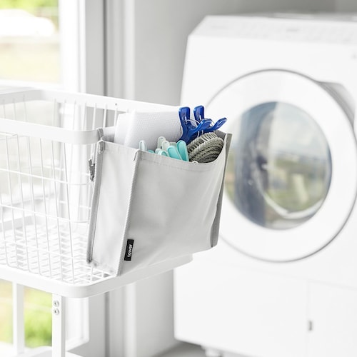 洗濯カゴに取り付けるピンチ＆ネット収納ポケット