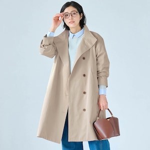 モデル身長168cm／M　グレージュ（ロング）　※写真は撮影用のため着丈+5cm