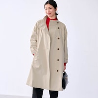 モデル身長168cm／M　グレージュ（ロング）　※写真は撮影用のため着丈+5cm