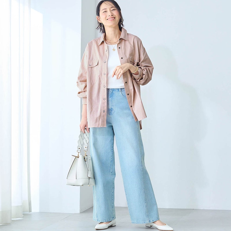 モデル身長168cm／M　スモーキーピンク（ロング）