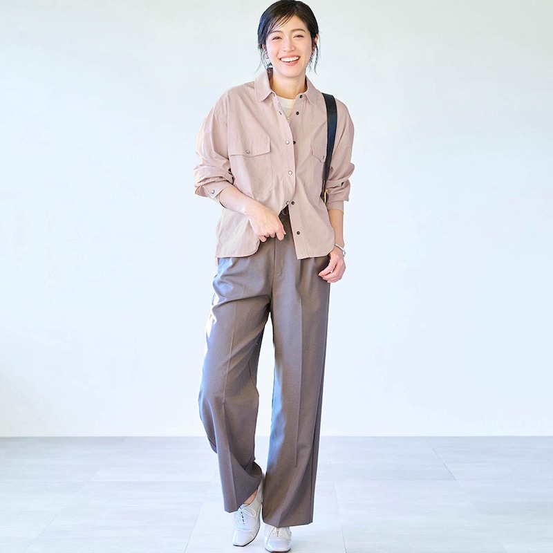 モデル身長168cm／M　スモーキーピンク（ショート）